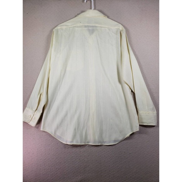 VTG Montgomery Ward Shirt Mens 16 Ivory Long Sleeve Button Up Collar Dress Shirt - Picture 8 of 9